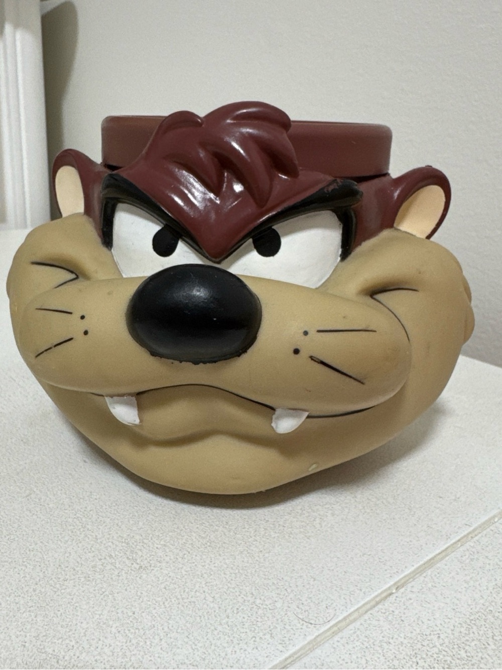 Vintage 90s Taz Tasmanian Devil 3D plastic Mug Coffee Cup Warner Bros Looney Tun